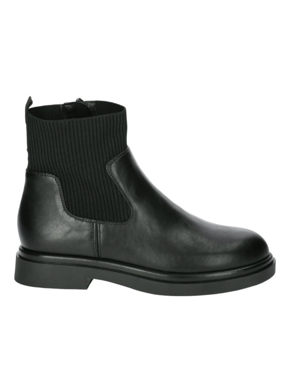 Women’s Black Chelsea Boot with Knit Ankle - Picture 3 of 7